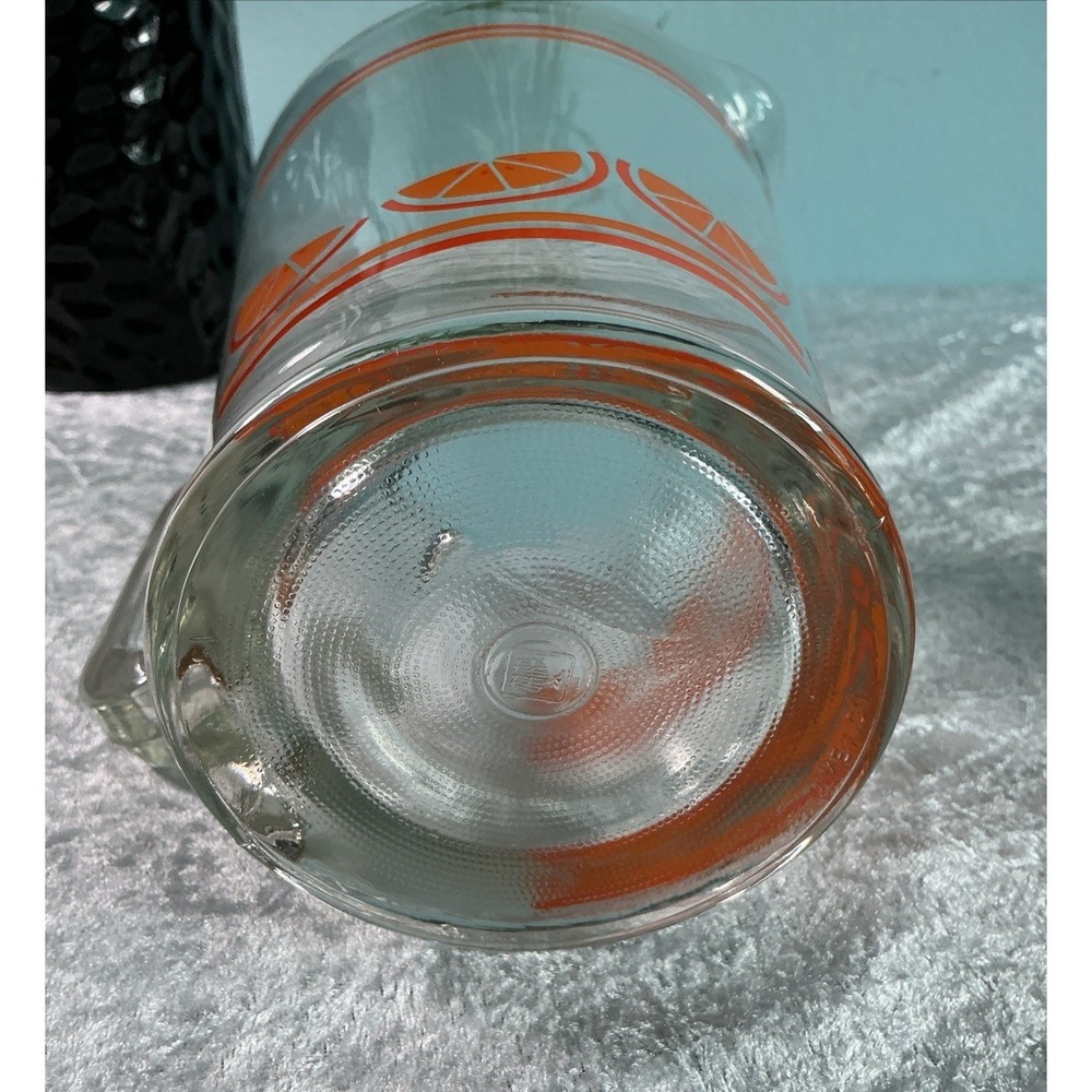 VTG  MCM Libbey Glassware Crisa Pitcher Orange Juice Glass  50's Style Fruit - Picture 7 of 9